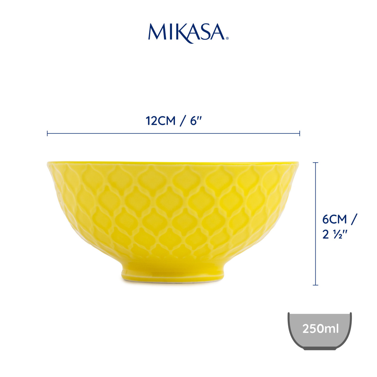 Miska Mikasa 12 cm žluto-modrý geometrický vzor, 250 ml, kamenina7